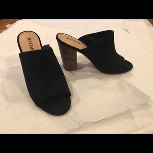 Just Fab Peep toe mules